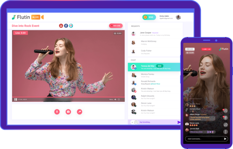 Flutin Live Features